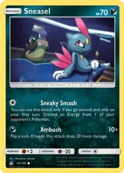 Sneasel (#73/156) - Reverse Holofoil SM - Ultra Prism MP Pokemon - Image 1