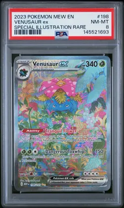 2023 Pokemon SV 151 Venusaur Ex Special Illustration Rare #198 PSA 8 - Image 1