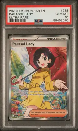 PSA 10 GEM MINT Parasol Lady 238/182 S&V Paradox Rift Ultra Rare Holo Pokemon - Image 1