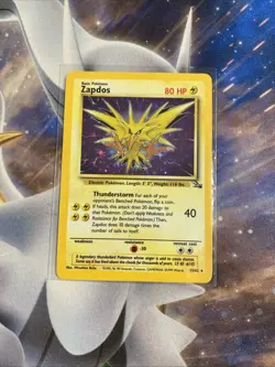 Pokemon TCG Zapdos Holo Card Regular Rare 15/62 Fossil Set - Image 1