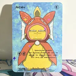 Pokederp Holo Achu Pikachu Magikarp Poncho NEW JWillyguy Pokemon Rare - Image 1