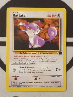 Pokemon Karte Rattfratz 66/82 Team Rocket Set Pokemon 1999 Vintage TCG Rattata - Image 2