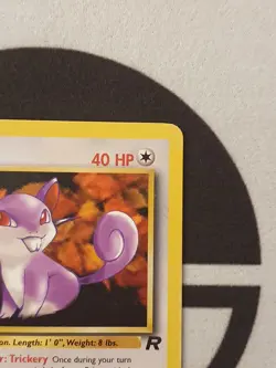 Pokemon Karte Rattfratz 66/82 Team Rocket Set Pokemon 1999 Vintage TCG Rattata - Image 4