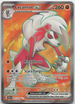 LYCANROC EX 241/193 ULTRA RARE PALDEA EVOLVED POKEMON HOLO NM - Image 1