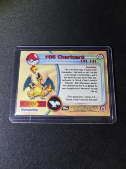 Pokemon 2000 Topps TV Animation Edition Series 3 Charizard #06 - Image 2