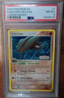 2006 Pokemon EX Legend Maker Kabutops Reverse Foil #7 PSA 8 NM-MT Stamped Holo - Image 1