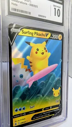 Pokemon 2021 Celebrations Surfing Pikachu holo CGC 10! - Image 2