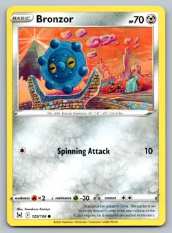 Pokemon TCG SWSH11: Lost Origin Bronzor 125/196 - Image 1