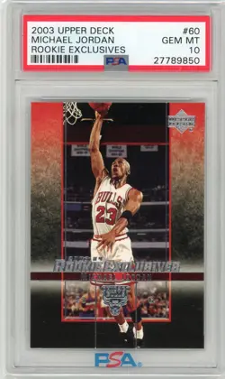 2003 Upper Deck MICHAEL JORDAN PSA 10 #60 Rookie Exclusives - Image 1