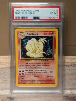 1999 Ninetales Holo 12/102 PSA 6 EX-MT Pokemon Trading Card Game - Image 1
