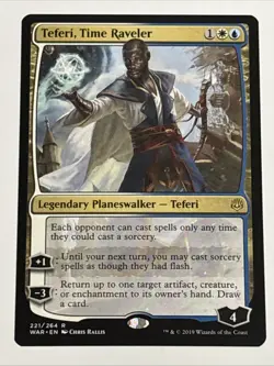 MTG War of the Spark Teferi, Time Raveler 221/264 NM Rare - Image 1
