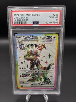 Pokemon TCG Cyclizar ex SV08 Surging Sparks Ultra Rare Holo EN 228/191 PSA 10 - Image 1
