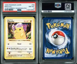 No Reserve PSA 8 Pokemon Base Set Shadowless Yellow Cheek Pikachu Rare! - Image 3