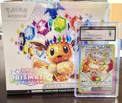 Pokemon COMBO Prismatic Evolutions Sealed Elite Trainer Box PLUS CGC 9 Eevee ex! - Image 1