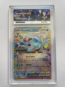 Pokemon TCG Glaceon EX Prismatic Evolutions Stamped Surprise 026/131 ACE 9 MINT - Image 1