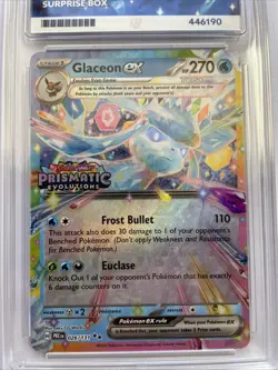Pokemon TCG Glaceon EX Prismatic Evolutions Stamped Surprise 026/131 ACE 9 MINT - Image 2