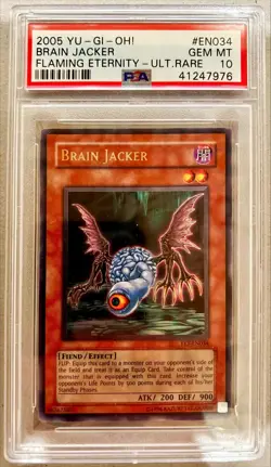 Yu-Gi-Oh! PSA 10 GEM-MT 'Brain Jacker' FET-EN034 ~ULTIMATE RARE~ COMPLETER - Image 1