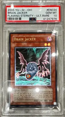 Yu-Gi-Oh! PSA 10 GEM-MT 'Brain Jacker' FET-EN034 ~ULTIMATE RARE~ COMPLETER - Image 2