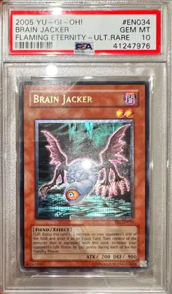 Yu-Gi-Oh! PSA 10 GEM-MT 'Brain Jacker' FET-EN034 ~ULTIMATE RARE~ COMPLETER - Image 4