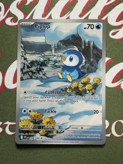 Pokemon TCG - Phantasmal Flames - Piplup 098/094 - Illustration Rare Pack Fresh - Image 1