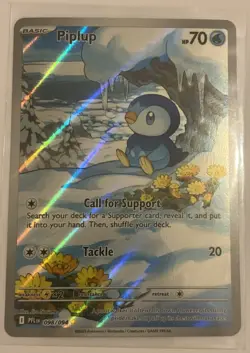 Pokemon Piplup 098/094 Me02: Phantasmal Flames Holo Pack Fresh NM - Image 1