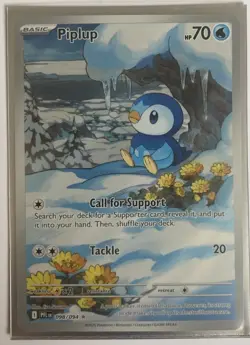 Pokemon Piplup 098/094 Me02: Phantasmal Flames Holo Pack Fresh NM - Image 1