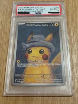 PSA 10 GM Pikachu with Grey Felt Hat Van Gogh Full Art Promo SVP EN 085 Pokemon - Image 1