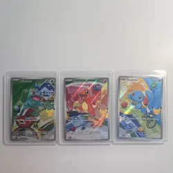 Pokemon First Partners IR Bulbasaur Charmander Squirtle Lot 3 connect Art Card - Image 1