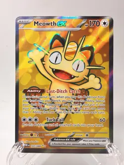 Meowth EX Full Art Holo Pokemon Card 107/088 EX HP170 English 2026 - Image 1