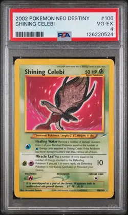 PSA 4 VG-EX Shining Celebi Neo Destiny Holo Rare Pokemon Card 106/105 - Image 1