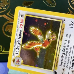 LT. SURGE'S FEAROW Pokemon Card WOTC 1st Edition Gym Heroes 7/132 HOLO MP - Image 3