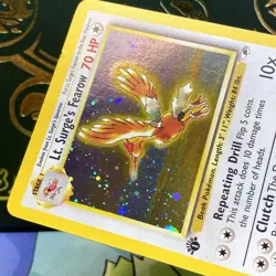LT. SURGE'S FEAROW Pokemon Card WOTC 1st Edition Gym Heroes 7/132 HOLO MP - Image 4