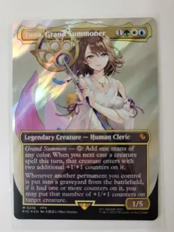 Yuna, Grand Summoner (Borderless) (Surge Foil) Commander: Final Fantasy Foil MTG - Image 1