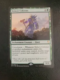Nylea's Colossus #33 (LP) Commander 2018 C18 Magic MTG Giant Green Rare LP - Image 1