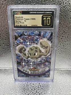 *POP 7* CGC Pristine 10 1999 Pokemon Topps Geodude Series 1 1st Print - Image 1