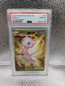 Pokemon PSA 10 Mew 205/165 ex Hyper Rare Full Art Scarlet Violet 151 - Image 1