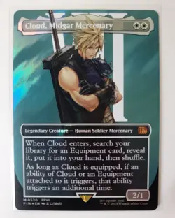 Cloud, Midgar Mercenary (Borderless) (Surge Foil) Final Fantasy Foil MTG - Image 1