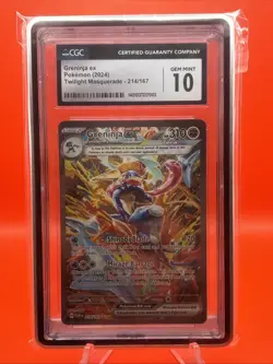 🔥 Pokemon TCG - Greninja EX SIR - Twilight Masquerade - CGC 10 w/ Hard Case ⁉ - Image 1