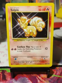 Pokemon Base Set 68/102 Vulpix 50 HP Error Correction NM+/Mint - Image 1