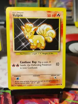 Pokemon Base Set 68/102 Vulpix 50 HP Error Correction NM+/Mint - Image 3