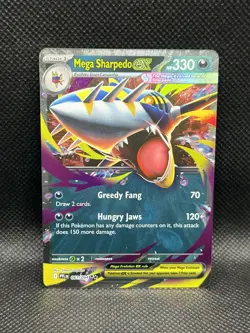 Mega Sharpedo ex 061/094 DOUBLE RARE HOLO Phantasmal Flames Me02 Pokemon Foil - Image 1