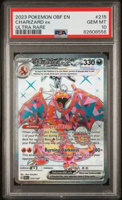 2023 Pokemon Obf EN-Obsidian Flames Charizard EX Ultra Rare PSA 10 #215 - Image 1