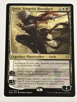 MTG War of the Spark Sorin, Vengeful Bloodlord 217/264 NM Rare - Image 1