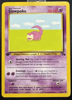 Slowpoke 55/62 (1st Edition) Pokemon Fossil NM/LP - Image 1