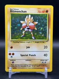 Hitmonchan Holo Rare 7/102 1999 Pokemon Base Set English WOTC NM - Image 1