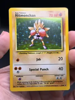 Hitmonchan Holo Rare 7/102 1999 Pokemon Base Set English WOTC NM - Image 3