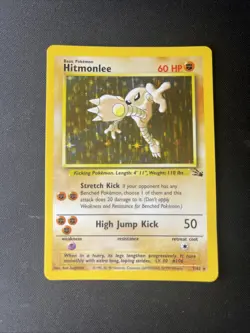 Pokemon TCG Hitmonlee Fossil 7/62 Holo Unlimited Holo Rare - Image 1