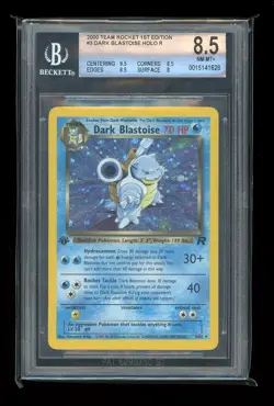 2000 Pokemon Team Rocket First Edition Dark Blastoise Holo #3/82 BGS Beckett 8.5 - Image 1