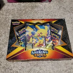 Pokemon TCG Pikachu V Promo Box Collection Shining Fates New Sealed 4 Packs - Image 1