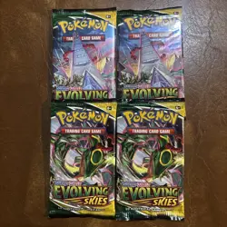 LOT OF 4 Pokemon Evolving Skies Booster Packs Factory Sealed NEW No Reserve 2021 - Image 1